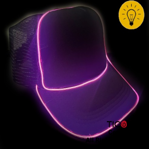 SOMBRERO GORRA TRUCKER NEGRO CON HILO LED COLORES SURTIDOS x 1